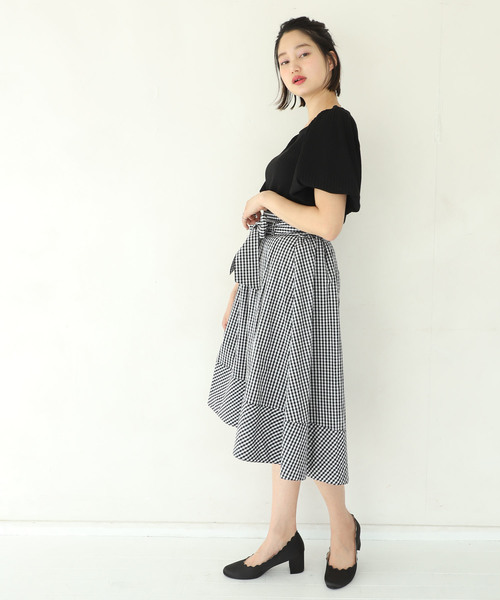 one after another NICE CLAUP(ワンアフターアナザーナイスクラップ)の「袖コンシャステレコTOPS(Tシャツ/カットソー・レディース・ブラック/オフホワイト/ブルーグレー/パープル・FREE)」の19枚目の写真