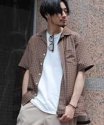 【ZIP FIVE】半袖オープンカラーシャツ【開襟シャツ】 リラックスシャツ / オーバーサイズ ワイド ビッグ