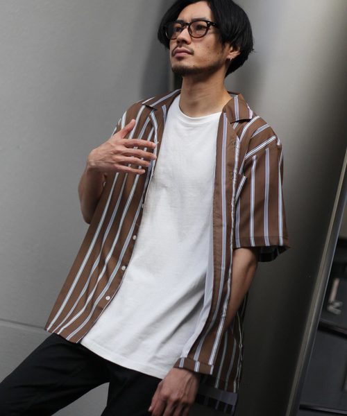 ZIP FIVE(ジップファイブ)の「【ZIP FIVE】半袖オープンカラーシャツ【開襟シャツ】 リラックスシャツ / オーバーサイズ ワイド ビッグ(シャツ/ブラウス・メンズ・ホワイト/ブラック/ベージュ/パープル/ブラック系その他/ブラウン系その他/イエロー系その他/ホワイト系その他/ブルー系その他/ベージュ系その他/ネイビー/ブラック系その他2/ホワイト系その他2/レッド系その他/ベージュ系その他2/ピンク系その他/ブラック系その他3/スモークピンク/グレイッシュブルー/ワイン/ターコイズブルー/グリーン系その他/ブラック系その他4/ブラック系その他5/ブラウン系その他2/ブラウン系その他3/ベージュ系その他3/ベージュ系その他4/イエロー系その他2/ブラウン系その他4/ベージュ系その他5/ブラウン系その他5/レッド系/ブラック系1/モカ/テラコッタ/ホワイト系/ブラック系・SMALL/MEDIUM/LARGE/X-LARGE)」の17枚目の写真