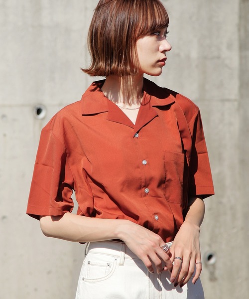 ZIP FIVE(ジップファイブ)の「【ZIP FIVE】半袖オープンカラーシャツ【開襟シャツ】 リラックスシャツ / オーバーサイズ ワイド ビッグ(シャツ/ブラウス・メンズ・ホワイト/ブラック/ベージュ/パープル/ブラック系その他/ブラウン系その他/イエロー系その他/ホワイト系その他/ブルー系その他/ベージュ系その他/ネイビー/ブラック系その他2/ホワイト系その他2/レッド系その他/ベージュ系その他2/ピンク系その他/ブラック系その他3/スモークピンク/グレイッシュブルー/ワイン/ターコイズブルー/グリーン系その他/ブラック系その他4/ブラック系その他5/ブラウン系その他2/ブラウン系その他3/ベージュ系その他3/ベージュ系その他4/イエロー系その他2/ブラウン系その他4/ベージュ系その他5/ブラウン系その他5/レッド系/ブラック系1/モカ/テラコッタ/ホワイト系/ブラック系・SMALL/MEDIUM/LARGE/X-LARGE)」の19枚目の写真