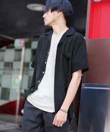 【ZIP FIVE】半袖オープンカラーシャツ【開襟シャツ】 リラックスシャツ / オーバーサイズ ワイド ビッグ