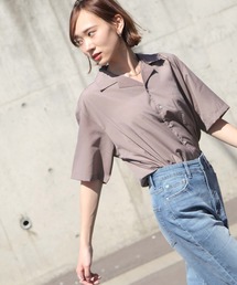 ZIP FIVE | 半袖オープンカラーシャツ【開襟シャツ】 リラックスシャツ / オーバーサイズ ワイド ビッグ(シャツ/ブラウス)