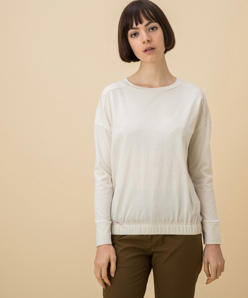 AIGLE(エーグル)の「裾ゴムロングスリーブTシャツ(Tシャツ/カットソー・レディース・ブラック/オフホワイト/ピンク・MEDIUM/LARGE)」の2枚目の写真