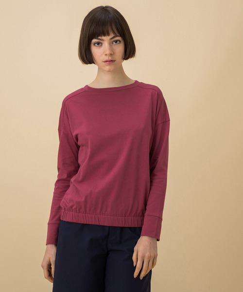 AIGLE(エーグル)の「裾ゴムロングスリーブTシャツ(Tシャツ/カットソー・レディース・ブラック/オフホワイト/ピンク・MEDIUM/LARGE)」の1枚目の写真