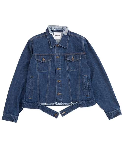 PUNYUS（プニュズ）の「ダメージデニムジャケット（デニムジャケット・レディース・ブラック/インディゴブルー・4/3）」の5枚目の写真