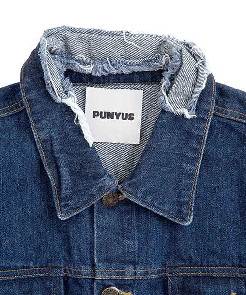 PUNYUS（プニュズ）の「ダメージデニムジャケット（デニムジャケット・レディース・ブラック/インディゴブルー・4/3）」の6枚目の写真