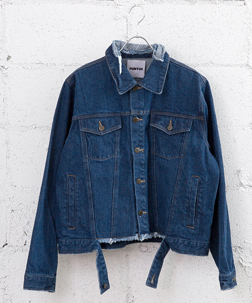 PUNYUS（プニュズ）の「ダメージデニムジャケット（デニムジャケット・レディース・ブラック/インディゴブルー・4/3）」の9枚目の写真