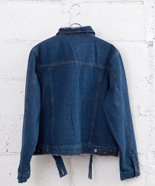 PUNYUS（プニュズ）の「ダメージデニムジャケット（デニムジャケット・レディース・ブラック/インディゴブルー・4/3）」の10枚目の写真