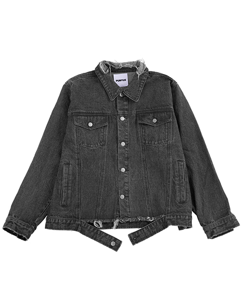 PUNYUS（プニュズ）の「ダメージデニムジャケット（デニムジャケット・レディース・ブラック/インディゴブルー・4/3）」の11枚目の写真