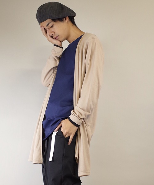 rovtski(ロフトスキー)の「rovtski【ビッグシルエット】20/TR天竺フェイクレイヤーコーディガン(カーディガン/ボレロ・メンズ・ベージュ/ネイビー/グレー/その他・MEDIUM/LARGE)」の3枚目の写真