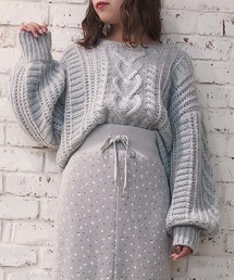 one after another NICE CLAUP | ハートキュンケーブルニット(ニット/セーター)