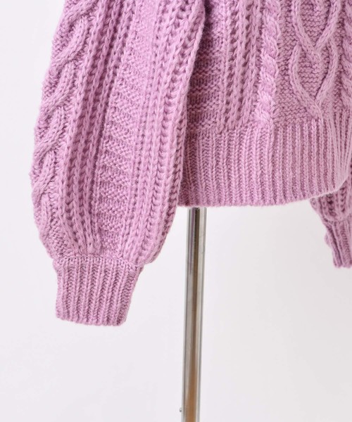 one after another NICE CLAUP（ワンアフターアナザーナイスクラップ）の「ハートキュンケーブルニット（ニット/セーター・レディース・アイボリー/ベージュ/サックスブルー/ピンク・FREE）」の8枚目の写真