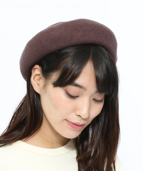 LAKOLE（ラコレ）の「ウール混バスクベレー帽 / LAKOLE（ハンチング/ベレー帽・レディース・ブラック/ベージュ/ブラウン/グレー/カーキ/ボルドー・FREE）」の3枚目の写真