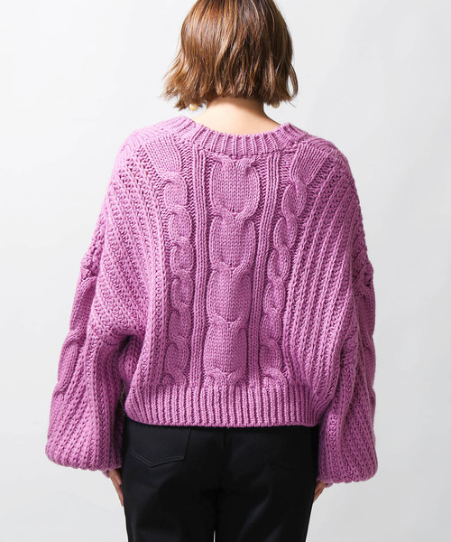 WEGO（ウィゴー）の「WEGO/ロービングショートカーディガン（カーディガン/ボレロ・レディース・杢グレー/パープル系その他/ライトベージュ/ライトブラウン・FREE）」の13枚目の写真