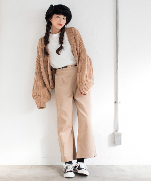 WEGO（ウィゴー）の「WEGO/ロービングショートカーディガン（カーディガン/ボレロ・レディース・杢グレー/パープル系その他/ライトベージュ/ライトブラウン・FREE）」の6枚目の写真