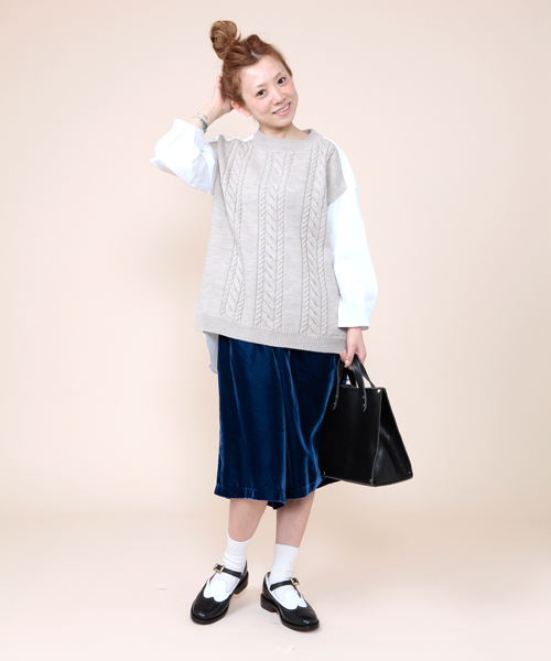 BEAMS BOY(ビームスボーイ)の「□BEAMS BOY / ベルベット キュロット(その他パンツ・レディース・ブラック/ネイビー・ONE SIZE)」の1枚目の写真