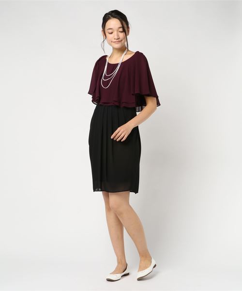 YECCA VECCA（イェッカヴェッカ）の「ネックレス付きドレス（ワンピース・レディース・ベージュ/ネイビー/ピンク/グリーン/パープル・M）」の19枚目の写真