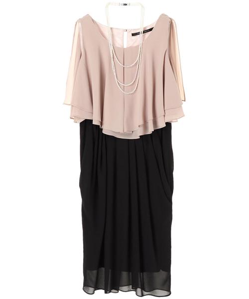 YECCA VECCA（イェッカヴェッカ）の「ネックレス付きドレス（ワンピース・レディース・ベージュ/ネイビー/ピンク/グリーン/パープル・M）」の14枚目の写真