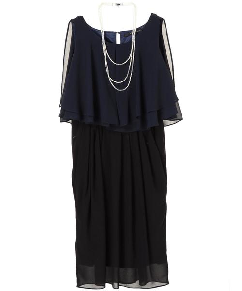 YECCA VECCA（イェッカヴェッカ）の「ネックレス付きドレス（ワンピース・レディース・ベージュ/ネイビー/ピンク/グリーン/パープル・M）」の11枚目の写真