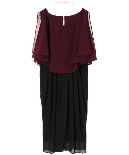 YECCA VECCA（イェッカヴェッカ）の「ネックレス付きドレス（ワンピース・レディース・ベージュ/ネイビー/ピンク/グリーン/パープル・M）」の7枚目の写真