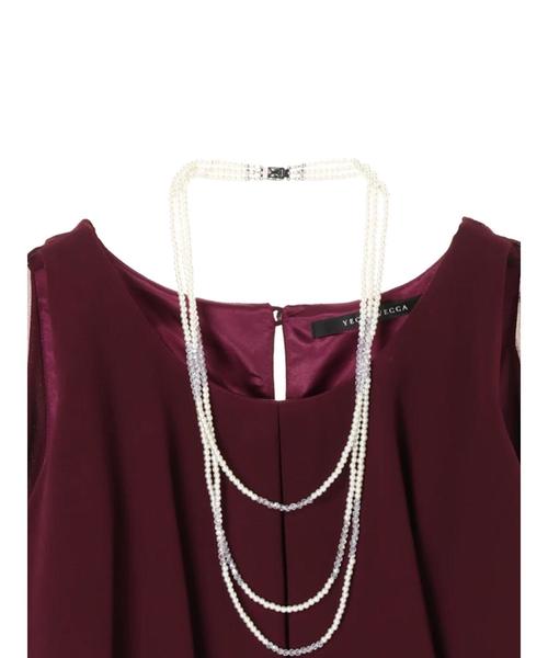 YECCA VECCA（イェッカヴェッカ）の「ネックレス付きドレス（ワンピース・レディース・ベージュ/ネイビー/ピンク/グリーン/パープル・M）」の6枚目の写真