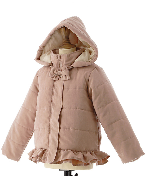 Catherine Cottage（キャサリンコテージ）の「裾フリル中綿コート（ダウンジャケット/コート・キッズ・ネイビー/ピンク・90/100/110/120/130）」の3枚目の写真