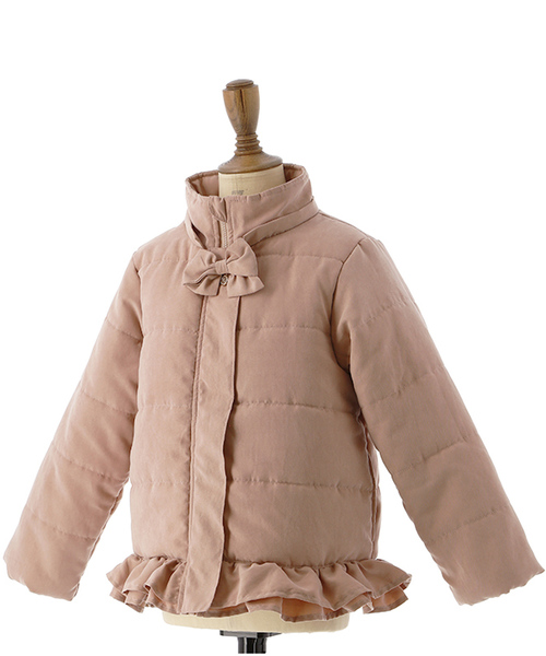 Catherine Cottage（キャサリンコテージ）の「裾フリル中綿コート（ダウンジャケット/コート・キッズ・ネイビー/ピンク・90/100/110/120/130）」の4枚目の写真