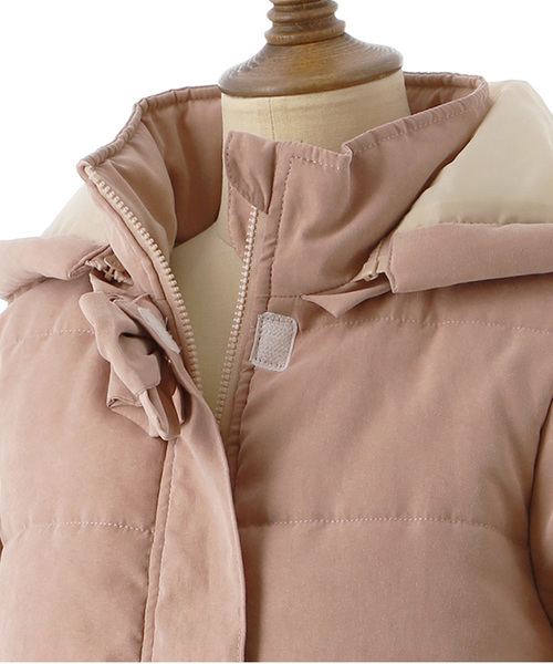 Catherine Cottage（キャサリンコテージ）の「裾フリル中綿コート（ダウンジャケット/コート・キッズ・ネイビー/ピンク・90/100/110/120/130）」の5枚目の写真