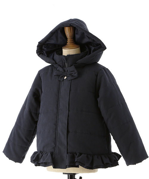 Catherine Cottage（キャサリンコテージ）の「裾フリル中綿コート（ダウンジャケット/コート・キッズ・ネイビー/ピンク・90/100/110/120/130）」の7枚目の写真