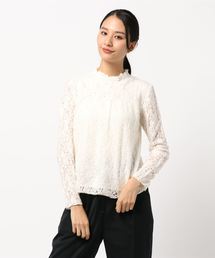 YECCA VECCA | ・起毛レースハイネックブラウス(シャツ/ブラウス)