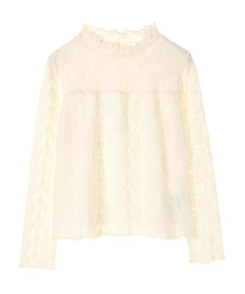 YECCA VECCA（イェッカヴェッカ）の「・起毛レースハイネックブラウス（シャツ/ブラウス・レディース・ブラック/ベージュ/アイボリー・FREE）」の4枚目の写真