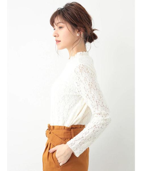 YECCA VECCA（イェッカヴェッカ）の「・起毛レースハイネックブラウス（シャツ/ブラウス・レディース・ブラック/ベージュ/アイボリー・FREE）」の8枚目の写真