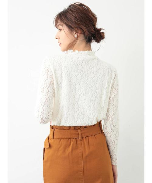 YECCA VECCA（イェッカヴェッカ）の「・起毛レースハイネックブラウス（シャツ/ブラウス・レディース・ブラック/ベージュ/アイボリー・FREE）」の7枚目の写真