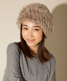 NANO universe | FERRUCCIO VECCHI/NU/ラビットファーニット帽(ニットキャップ/ビーニー)