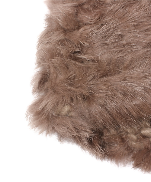 NANO universe（ナノユニバース）の「FERRUCCIO VECCHI/NU/ラビットファーニット帽（ニットキャップ/ビーニー・レディース・グレー/ベージュ・FREE）」の4枚目の写真