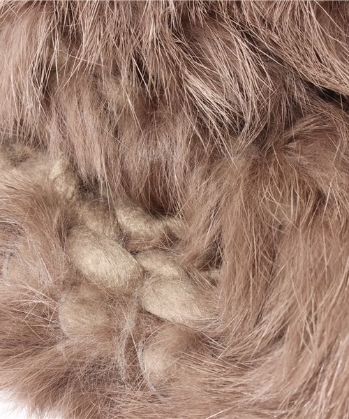 NANO universe（ナノユニバース）の「FERRUCCIO VECCHI/NU/ラビットファーニット帽（ニットキャップ/ビーニー・レディース・グレー/ベージュ・FREE）」の6枚目の写真