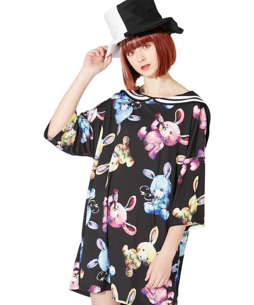 ankoROCK(アンコロック)の「ダーティーラビッツラインセーラーTシャツ -メガビッグ-(Tシャツ/カットソー・レディース・A・ONE SIZE)」の13枚目の写真