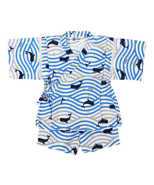 KP DECO（ケーピーデコ）の「くじら柄甚平(100-110cm)（浴衣・キッズ・ブルー・100cm/110cm）」の5枚目の写真