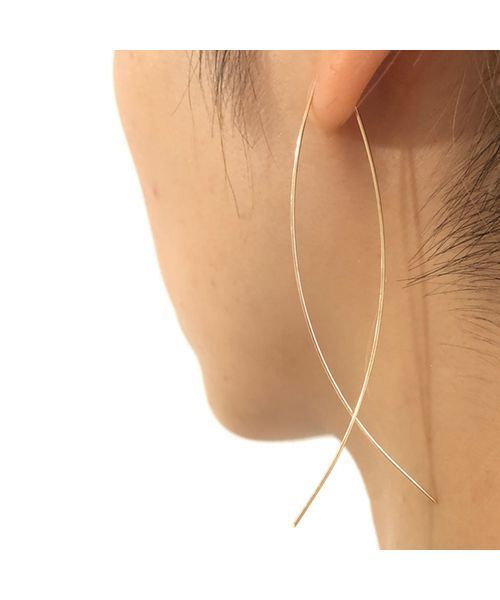 c.u.l（シーユーエル）の「【c.u.l】 ラインピアス ワイヤーピアス（ピアス（両耳用）・レディース・シルバー/ゴールド・FREE）」の3枚目の写真