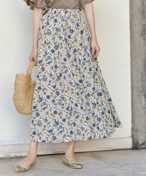 rps（アールピーエス）の「プリントロングスカート（スカート・レディース・グレー/ベージュ/ブラウン/ブルー/ブルー系その他2/ネイビー/オレンジ・M）」の3枚目の写真