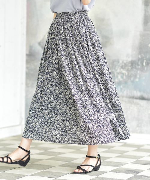 rps（アールピーエス）の「プリントロングスカート（スカート・レディース・グレー/ベージュ/ブラウン/ブルー/ブルー系その他2/ネイビー/オレンジ・M）」の5枚目の写真
