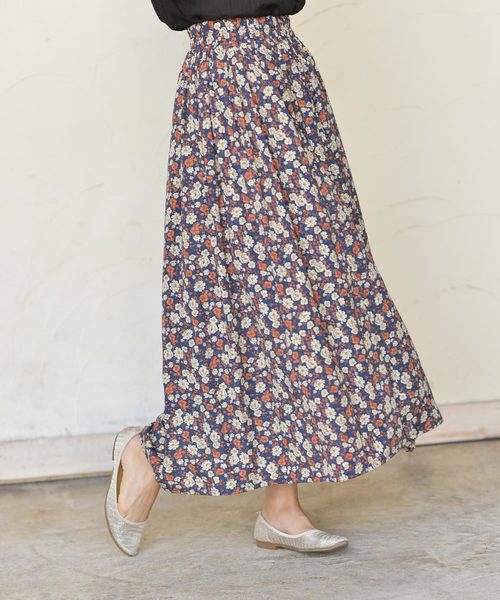 rps（アールピーエス）の「プリントロングスカート（スカート・レディース・グレー/ベージュ/ブラウン/ブルー/ブルー系その他2/ネイビー/オレンジ・M）」の6枚目の写真
