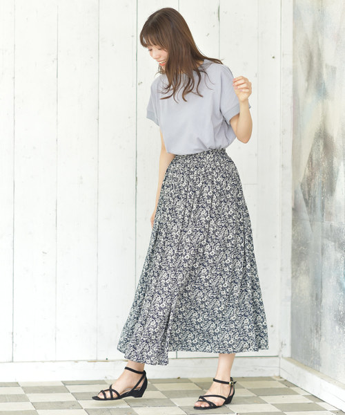 rps（アールピーエス）の「プリントロングスカート（スカート・レディース・グレー/ベージュ/ブラウン/ブルー/ブルー系その他2/ネイビー/オレンジ・M）」の10枚目の写真