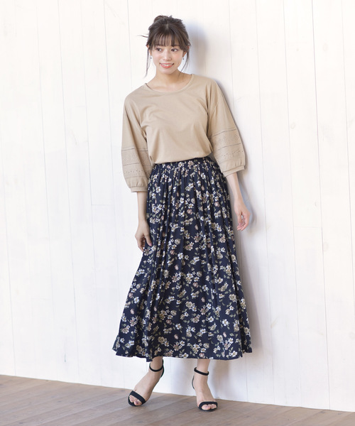 rps（アールピーエス）の「プリントロングスカート（スカート・レディース・グレー/ベージュ/ブラウン/ブルー/ブルー系その他2/ネイビー/オレンジ・M）」の17枚目の写真