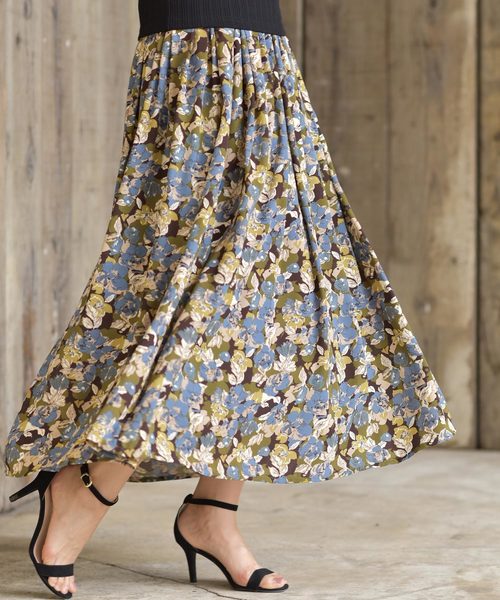 rps（アールピーエス）の「プリントロングスカート（スカート・レディース・グレー/ベージュ/ブラウン/ブルー/ブルー系その他2/ネイビー/オレンジ・M）」の11枚目の写真