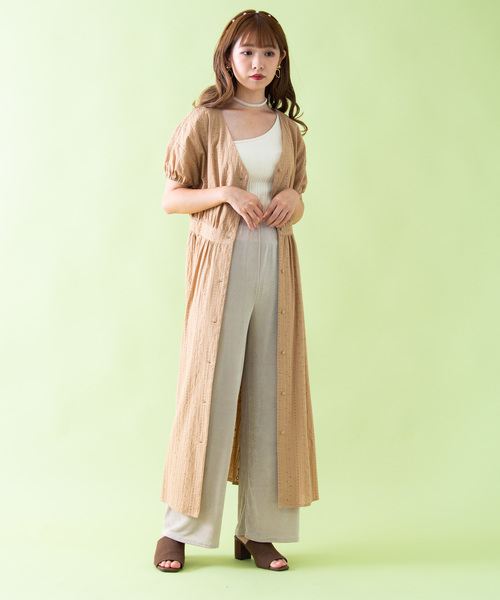 VANNIE U（ヴァニーユー）の「VANNIE U コットンレースガウンワンピース（ワンピース・レディース・ホワイト/ブラック/ベージュ/ブラウン・FREE）」の4枚目の写真