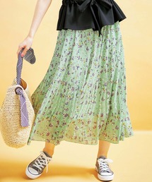 裾消しプリーツロングスカート