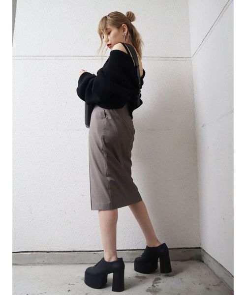 EMODA（エモダ）の「2WAYストラップレディニット（ニット/セーター・レディース・ブラック/ベージュ/ブラウン/オレンジ/ブルー・FREE）」の20枚目の写真