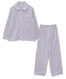 ぽかぽか パウダーフリース  開襟トップス＋ロングパンツ　セットアップ