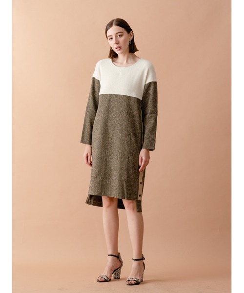 セール ワンピース 異素材コンビワンピース ワンピース Coomb クーム のファッション